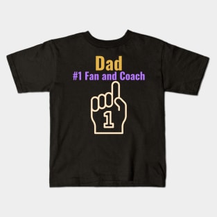 Dad, Number One Fan And Coach Football Dad Kids T-Shirt